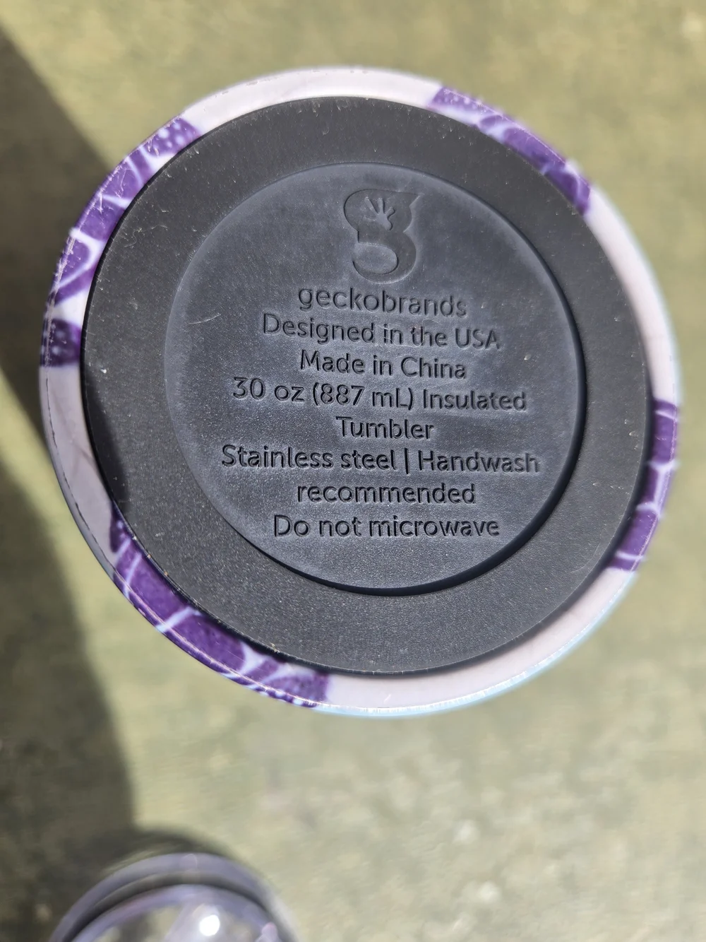 Gecko 30 oz Purple Sea Turtle Pattern Insulated Tumbler - Stainless Steel - Picture 8 of 8